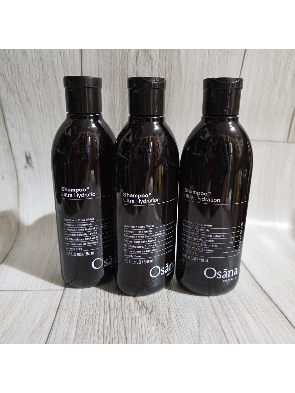 Osana Naturals Shampoo Ultra Hydration Jasmine + Rose Water 11.8 fl oz Qty 3